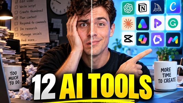 Clean AI tools YouTube thumbnail concept